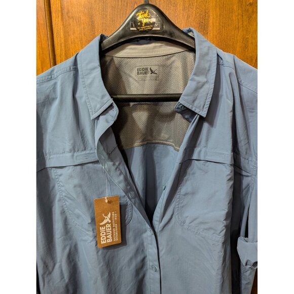Eddie Bauer Women's Adventurer Pro Field Shirt NWT Blue Size XXL - Picture 2 of 7